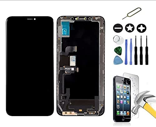 Mobilevie Display für iPhone XS Max schwarz: Touchscreen + OLED Original montiert auf Keilrahmen von Mobilevie