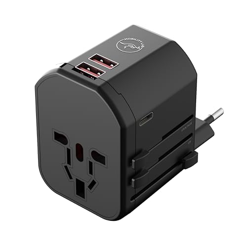 Mobility Lab ML314044 – Reiseadapter mit 2 USB-C-Anschlüssen – Schnellladung 20 W – kompatibel mit mehr als 200 Ländern – 4 Geräte gleichzeitig Mobility Lab ML314044 – Reiseadapter mit 2 USB-C-Anschlüssen – Schnellladung 20 W – kompatibel mit mehr als 200 Ländern – 4 Geräte gleichzeitig von Mobility Lab