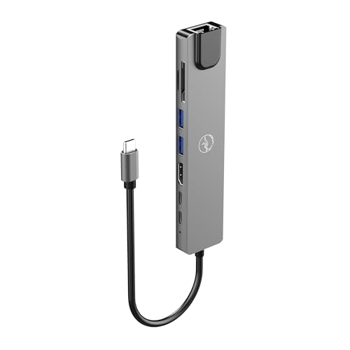 Mobility Lab USB-C-Hub, 8 in 1, 100 W, HDMI, 2 USB-C-Anschlüsse, 2 USB-C-Anschlüsse, Ethernet, SD-Kartenleser und Micro-SD-Kartenleser – schnelle Internetgeschwindigkeit 10/100/1000 MB/s und HDMI 4K von Mobility Lab