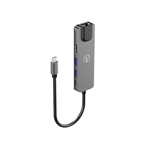Mobility Lab USB-C-Hub Adapter 5 in 1 100W - HDMI, USB-C-Anschluss, 2X USB 3.0, Ethernet - Schnelle Internetgeschwindigkeit 10/100/1000MB/s und HDMI 4K - kompatibel mit Windows und macOS von Mobility Lab