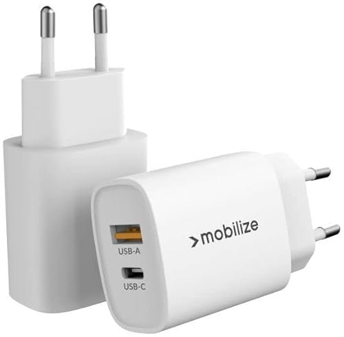 Mobilize Wall Charger USB-C + USB 25W with PD/PPS White von Mobilize