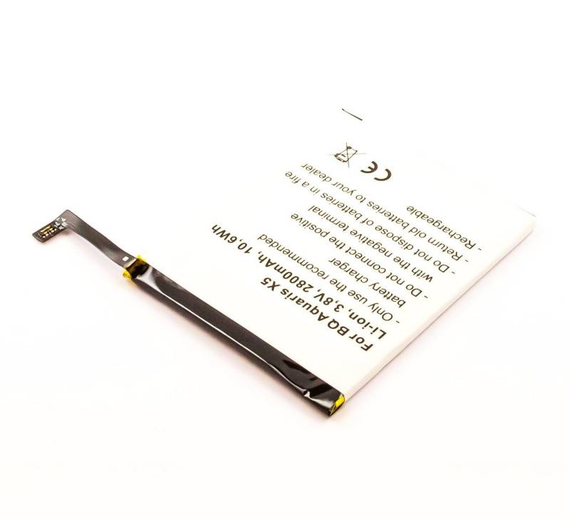 MobiloTec Akku kompatibel mit BQ Aquaris X5 Akku Akku 2800 mAh (1 St) von MobiloTec