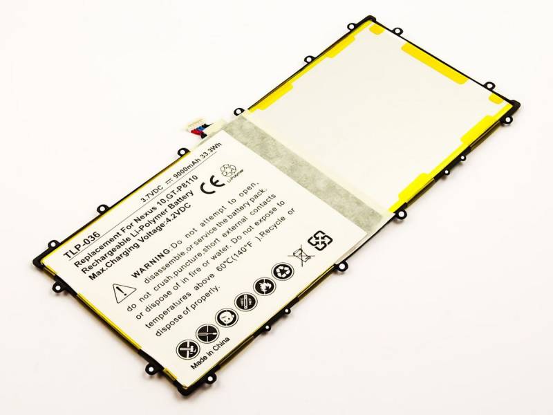 MobiloTec Akku kompatibel mit Google Nexus 10 Akku Akku 9000 mAh (1 St) von MobiloTec