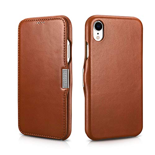 Mobiskin Hülle kompatibel mit Apple iPhone XR (6,1 Zoll), Handyhülle mit echtem Leder, Case, Schutzhülle, dünne Handy-Tasche, Slim Cover, Vintage Braun von Mobiskin