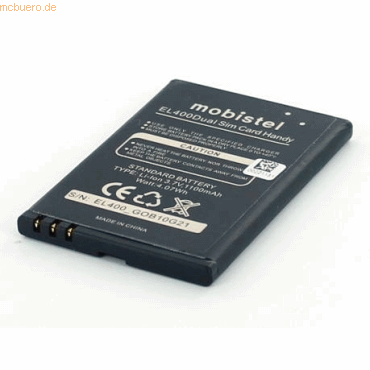 Mobistel Akku für Mobistel EL400 Dual Li-Ion 3,7 Volt 1100 mAh schwarz von Mobistel