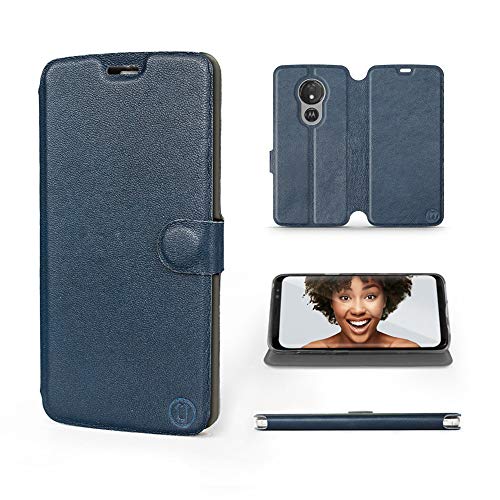 Mobiwear | Echt Lederhülle | Kompatibel mit Motorola Moto G7 Power, Made in EU handyhülle, Slim Leather Case, Premium Flip Schutzhülle, Transparent TPU Silicon, Book Style, Tasche - Blaues Leder Mobiwear | Echt Lederhülle | Kompatibel mit Motorola Moto G7 Power, Made in EU handyhülle, Slim Leather Case, Premium Flip Schutzhülle, Transparent TPU Silicon, Book Style, Tasche - Blaues Leder von MOBIWEAR