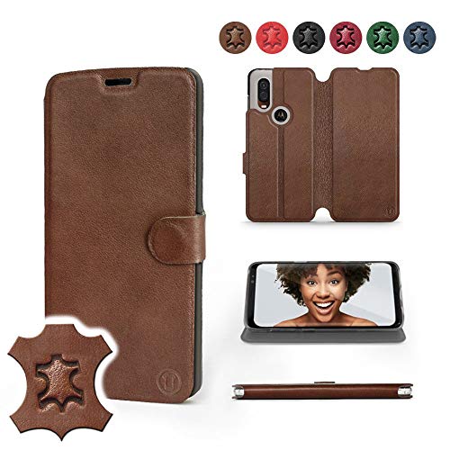 MOBIWEAR | Echt Lederhülle | Kompatibel mit Motorola One Vision, Made in EU handyhülle, Slim Leather Case, Premium Flip Schutzhülle, Transparent TPU Silicon, Book Style, Tasche - Braunes Leder MOBIWEAR | Echt Lederhülle | Kompatibel mit Motorola One Vision, Made in EU handyhülle, Slim Leather Case, Premium Flip Schutzhülle, Transparent TPU Silicon, Book Style, Tasche - Braunes Leder von MOBIWEAR