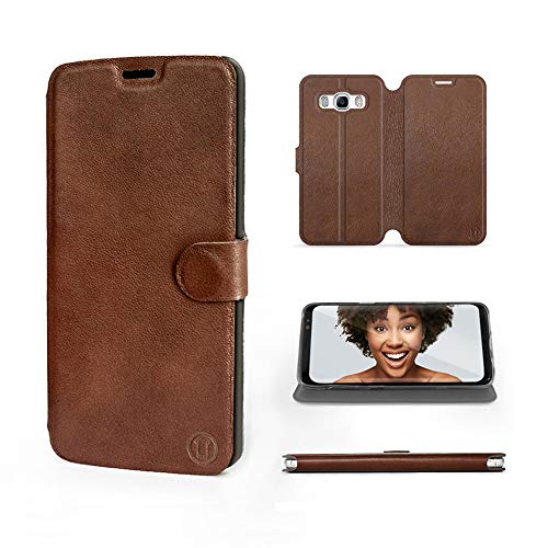 Mobiwear | Echt Lederhülle | Kompatibel mit Samsung Galaxy J5 2016, Made in EU handyhülle, Slim Leather Case, Premium Flip Schutzhülle, Transparent TPU Silicon, Book Style, Tasche - Braunes Leder Mobiwear | Echt Lederhülle | Kompatibel mit Samsung Galaxy J5 2016, Made in EU handyhülle, Slim Leather Case, Premium Flip Schutzhülle, Transparent TPU Silicon, Book Style, Tasche - Braunes Leder von MOBIWEAR