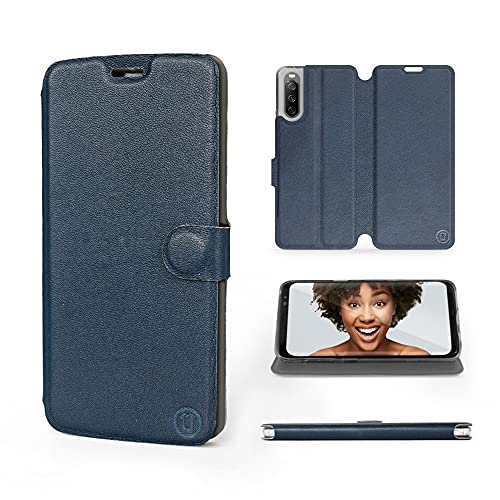 MOBIWEAR | Echt Lederhülle | Kompatibel mit Sony Xperia 10 III, Made in EU handyhülle, Slim Leather Case, Premium Flip Schutzhülle, Transparent TPU Silicon, Book Style, Tasche - Blaues Leder MOBIWEAR | Echt Lederhülle | Kompatibel mit Sony Xperia 10 III, Made in EU handyhülle, Slim Leather Case, Premium Flip Schutzhülle, Transparent TPU Silicon, Book Style, Tasche - Blaues Leder von MOBIWEAR