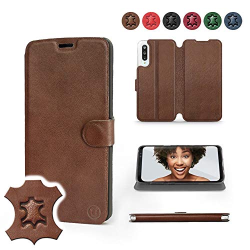 Mobiwear | Echt Lederhülle | Kompatibel mit Xiaomi Mi 9 Lite, Made in EU handyhülle, Slim Leather Case, Premium Flip Schutzhülle, Transparent TPU Silicon, Book Style, Tasche - Braunes Leder Mobiwear | Echt Lederhülle | Kompatibel mit Xiaomi Mi 9 Lite, Made in EU handyhülle, Slim Leather Case, Premium Flip Schutzhülle, Transparent TPU Silicon, Book Style, Tasche - Braunes Leder von MOBIWEAR