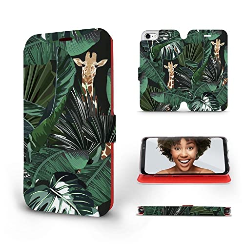 MOBIWEAR | Slim FLIP Case | Kompatibel mit Apple iPhone SE 2022, Made in EU handyhülle, Premium Schutzhülle, Transparent TPU Silicon, Book Style Hülle, Tasche - Palmen und Giraffen MOBIWEAR | Slim FLIP Case | Kompatibel mit Apple iPhone SE 2022, Made in EU handyhülle, Premium Schutzhülle, Transparent TPU Silicon, Book Style Hülle, Tasche - Palmen und Giraffen von MOBIWEAR
