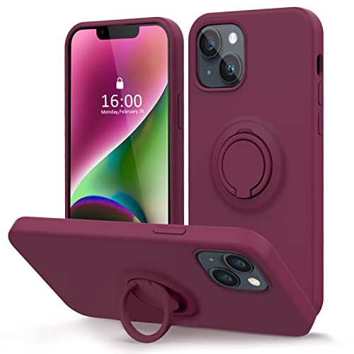 MOCCA Kompatibel mit iPhone 14 Plus Handyhülle mit Ringständer | Superweiches Mikrofaserfutter | Ganzkörper-Anti-Kratz-Flüssigsilikonhülle für iPhone 14 Plus Frauen Mädchen 6,7 Zoll – Weinrot MOCCA Kompatibel mit iPhone 14 Plus Handyhülle mit Ringständer | Superweiches Mikrofaserfutter | Ganzkörper-Anti-Kratz-Flüssigsilikonhülle für iPhone 14 Plus Frauen Mädchen 6,7 Zoll – Weinrot von MOCCA