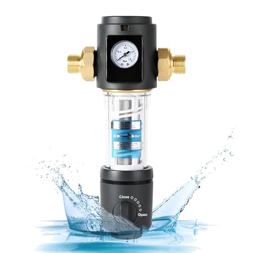 Rückspülfilter mit Manometer, Wasserfilter Hausanschluss 1/2 Zoll Hauswasserfilter Wasserfilter Wiederverwendbare Filtrationsgenauigkeit 40 Mikron Exportfluss 1.5-30 Bar Messing Rückspülfilter mit Manometer, Wasserfilter Hausanschluss 1/2 Zoll Hauswasserfilter Wasserfilter Wiederverwendbare Filtrationsgenauigkeit 40 Mikron Exportfluss 1.5-30 Bar Messing von Mocoli
