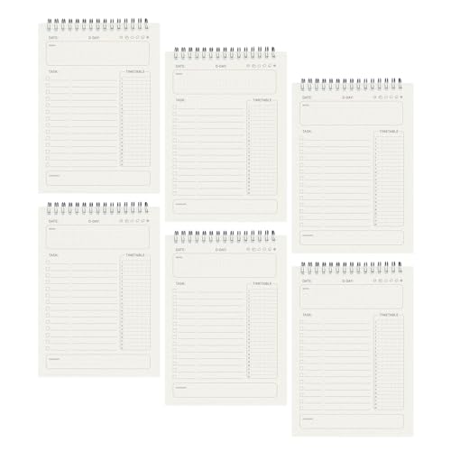 6PCS Daily Planer Mit 160 Seiten Undatierte Zwillingsspulen Bindungs ​​ Tagplaner Daily Planning Notebook Zur Planung Notieren von Mocoocouture