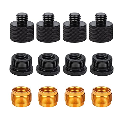 Mocturnity 12 StüCk Mikrofon Gewinde Adapter Set Mikrofon StäNder Adapter 5/8 Buchse auf 3/8 Stecker und 3/8 Buchse auf 5/8 AußEngewinde Schrauben Adapter von Mocturnity
