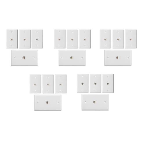 Mocturnity 20-Packungen 1 Anschluss Ethernet Wandplatte, Schlussstein Buchse Wandplatte mit RJ45 Schlussstein Buchse auf Buchse Inline Kupplungseinsatz Mocturnity 20-Packungen 1 Anschluss Ethernet Wandplatte, Schlussstein Buchse Wandplatte mit RJ45 Schlussstein Buchse auf Buchse Inline Kupplungseinsatz von Mocturnity