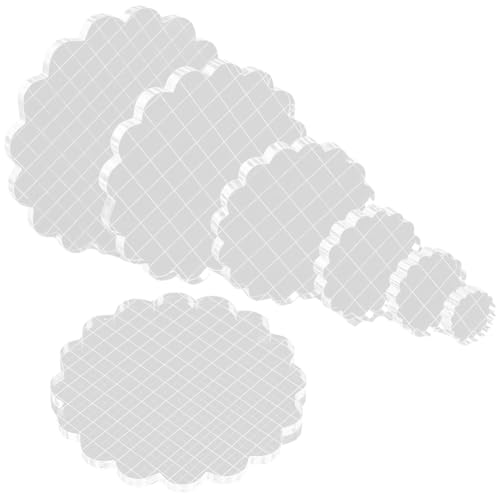 Mocturnity 7-Teiliges Acryl-Stempelblock-Set, Transparente Stempelblöcke, Werkzeuge mit Gitter und, Dekorative Stempelblöcke für Kinder von Mocturnity