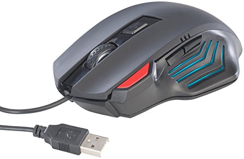 Mod-It Gamer Maus: Optische Gaming-Maus GA-824, 2.400 DPI, 6 Tasten, blaues Licht (Gaming Mouse, Maus USB, optisches Kabel) von Mod-It