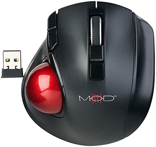Mod-it Trackball Maus: Kabelloser Funk-Laser-Trackball mit 5 Tasten und Scrollrad, 1.200 DPI (PC Maus, Funk-Trackball-Maus, Mauspad) von Mod-It
