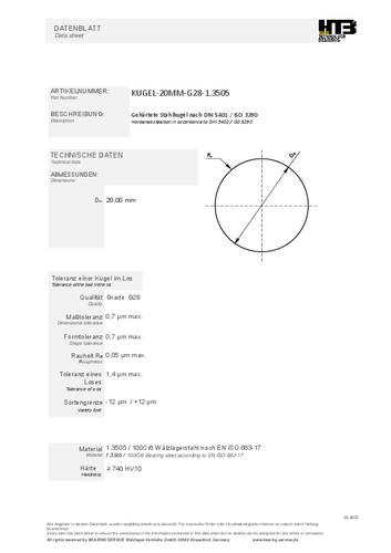 Modelcraft Stahlkugel (Ø) 20mm von Modelcraft