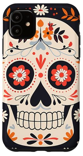 Hülle für iPhone 11 Minimalistisches Dia de los Muertos Totenkopf-Design | Modern Day of von Modern Aesthetic Design Studio