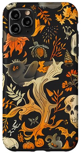 Hülle für iPhone 11 Pro Max Klassisches Halloween-Muster – Vintage Retro Grusel-Design von Modern Aesthetic Design Studio