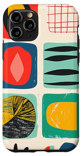 Hülle für iPhone 11 Pro Mid Century Modern Abstrakt Bunte Formen Funky Cool Hülle für iPhone 11 Pro Mid Century Modern Abstrakt Bunte Formen Funky Cool von Modern Aesthetic Design Studio