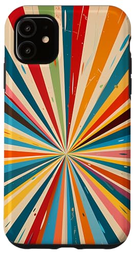 Hülle für iPhone 11 Starburst buntes Muster, geometrische Formen, lebendige Farben von Modern Aesthetic Design Studio
