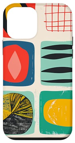 Hülle für iPhone 12 mini Mid Century Modern Abstrakt Bunte Formen Funky Cool von Modern Aesthetic Design Studio