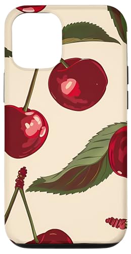 Hülle für iPhone 13 Pro Kirsche Retro Vintage Muster Klassisches Design von Modern Aesthetic Design Studio