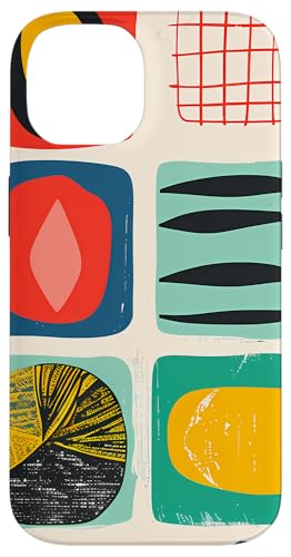 Hülle für iPhone 14 Mid Century Modern Abstrakt Bunte Formen Funky Cool von Modern Aesthetic Design Studio