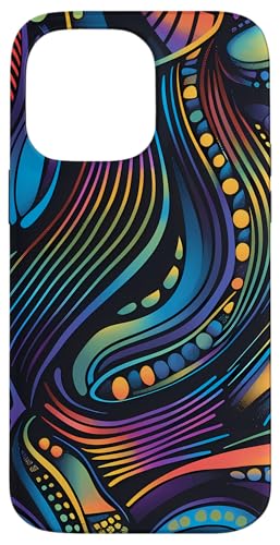Modern Aesthetic Design Studio Hülle für iPhone 14 Pro Max, Futuristisches Rillenmuster, Schutzhülle aus Polycarbonat und TPU, Futuristisches Design mit Retro-Mustern und hochwertigem Schutz von Modern Aesthetic Design Studio