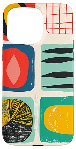 Hülle für iPhone 15 Pro Max Mid Century Modern Abstrakt Bunte Formen Funky Cool Hülle für iPhone 15 Pro Max Mid Century Modern Abstrakt Bunte Formen Funky Cool von Modern Aesthetic Design Studio