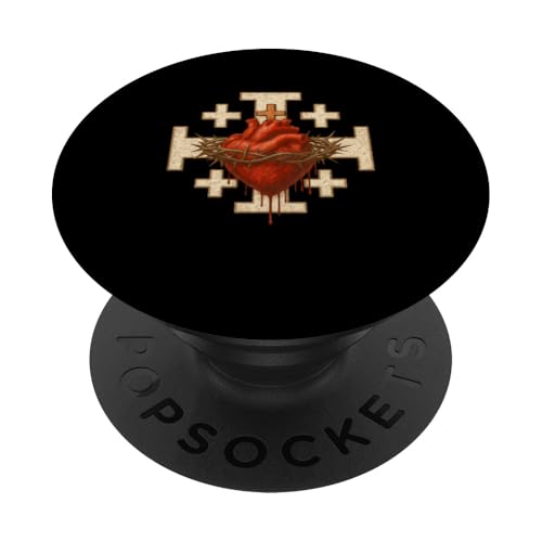 Heiliges Herz Jesu Katholische Tempelritter PopSockets Klebender PopGrip von Modern Day Catholic Designs