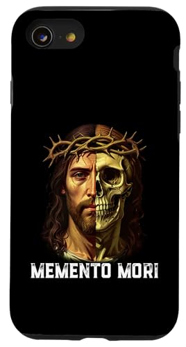Memento Mori Katholisches Kruzifix, traditioneller lateinischer Massenschädel Hülle für iPhone SE (2020) / 7 / 8 von Modern Day Catholic Designs
