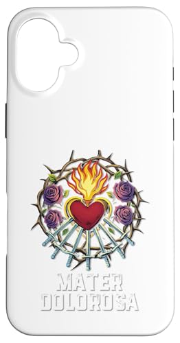 Unserer Lieben Frau von Seven Sorrows, Unbeflecktes Herz, lateinisches Design Hülle für iPhone 16 Plus Unserer Lieben Frau von Seven Sorrows, Unbeflecktes Herz, lateinisches Design Hülle für iPhone 16 Plus von Modern Day Catholic Designs