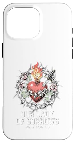 Unserer Lieben Frau von Seven Sorrows, Unbeflecktes Herz, lateinisches Design Hülle für iPhone 16 Pro Max Unserer Lieben Frau von Seven Sorrows, Unbeflecktes Herz, lateinisches Design Hülle für iPhone 16 Pro Max von Modern Day Catholic Designs