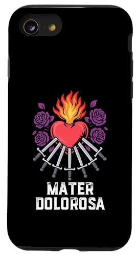 Unserer Lieben Frau von Seven Sorrows, Unbeflecktes Herz, lateinisches Design Hülle für iPhone SE (2020) / 7 / 8 von Modern Day Catholic Designs