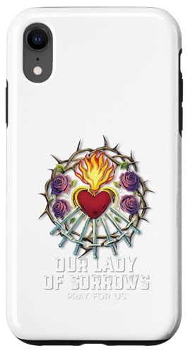 Unserer Lieben Frau von Seven Sorrows, Unbeflecktes Herz, lateinisches Design Hülle für iPhone XR Unserer Lieben Frau von Seven Sorrows, Unbeflecktes Herz, lateinisches Design Hülle für iPhone XR von Modern Day Catholic Designs