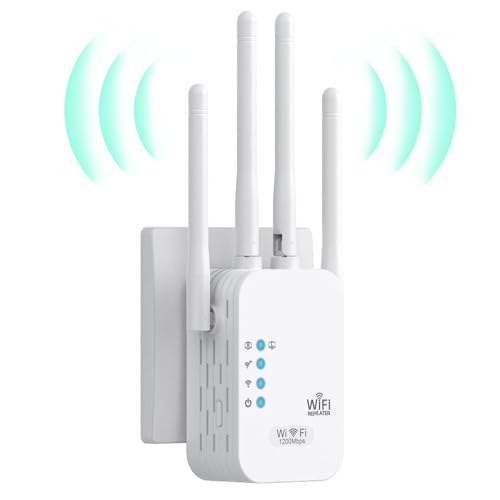 Leistungsstarker Repeater, Verstärker 1200 Mbps Dual-Band 5 GHz/2,4 GHz, Repeater 4 Antennen, 2 LAN-Ports, Extender, kompatibel mit Allen Internetboxen Leistungsstarker Repeater, Verstärker 1200 Mbps Dual-Band 5 GHz/2,4 GHz, Repeater 4 Antennen, 2 LAN-Ports, Extender, kompatibel mit Allen Internetboxen von Modern Innovations