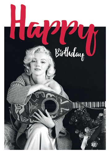 3er-Pack: Postkarte A6 +++ LUSTIG von modern times +++ MARILYN MONROE HAPPY BIRTHDAY GUITAR +++ MODERN TIMES © GREENE, Milton H. / Joshua Greene von Modern Times