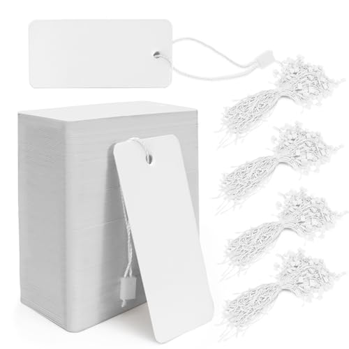 Modixun 400pcs Weiße Geschenkanhänger mit Schnur, Große Preisschilder Kleidung Tags Blanko-Kraftpapier Hang Tags für Kleidung Verkauf Handwerk Preisgestaltung Inventar Modixun 400pcs Weiße Geschenkanhänger mit Schnur, Große Preisschilder Kleidung Tags Blanko-Kraftpapier Hang Tags für Kleidung Verkauf Handwerk Preisgestaltung Inventar von Modixun