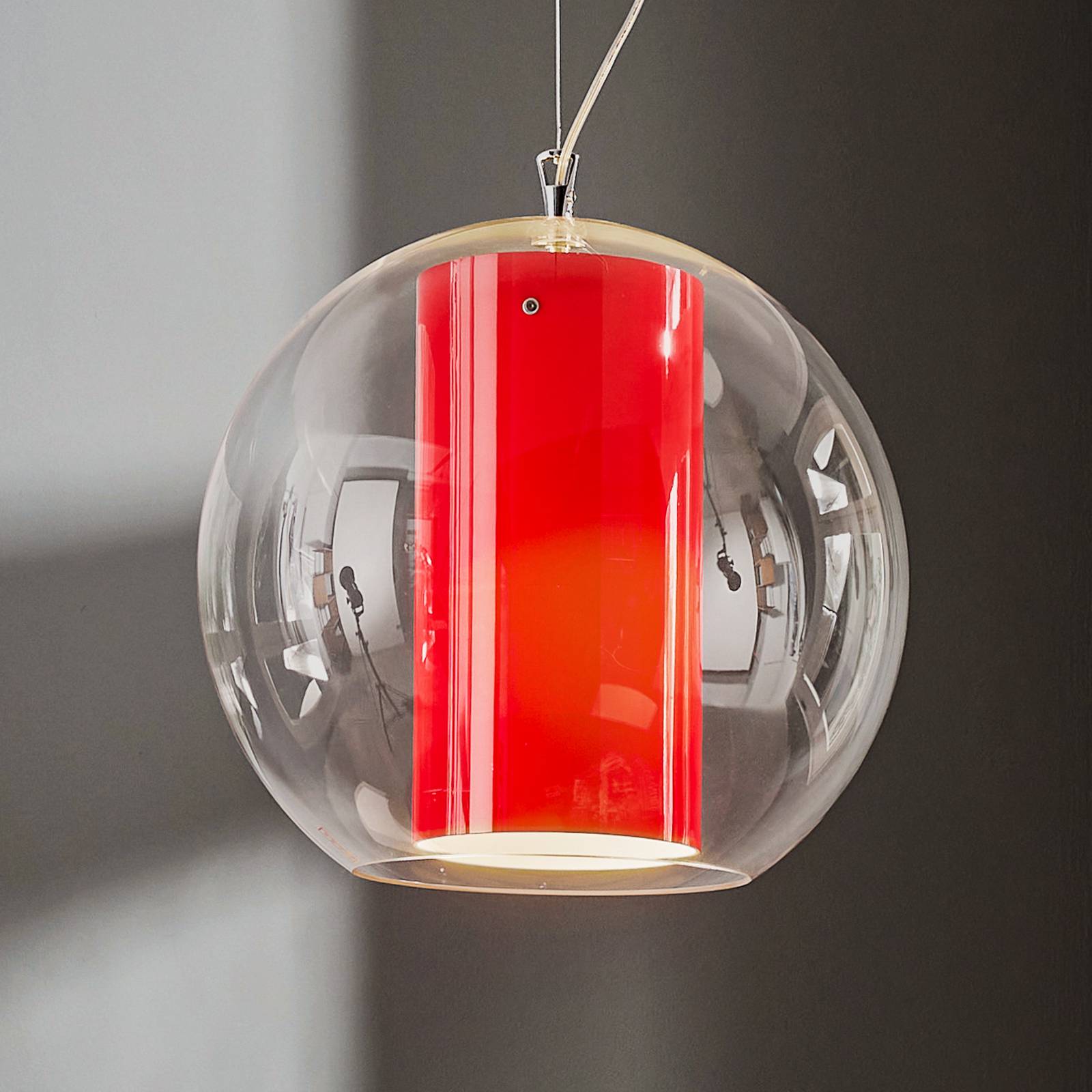 Modo Luce Bolla Hängelampe Kunststoff rot Ø 40 cm von Modo Luce