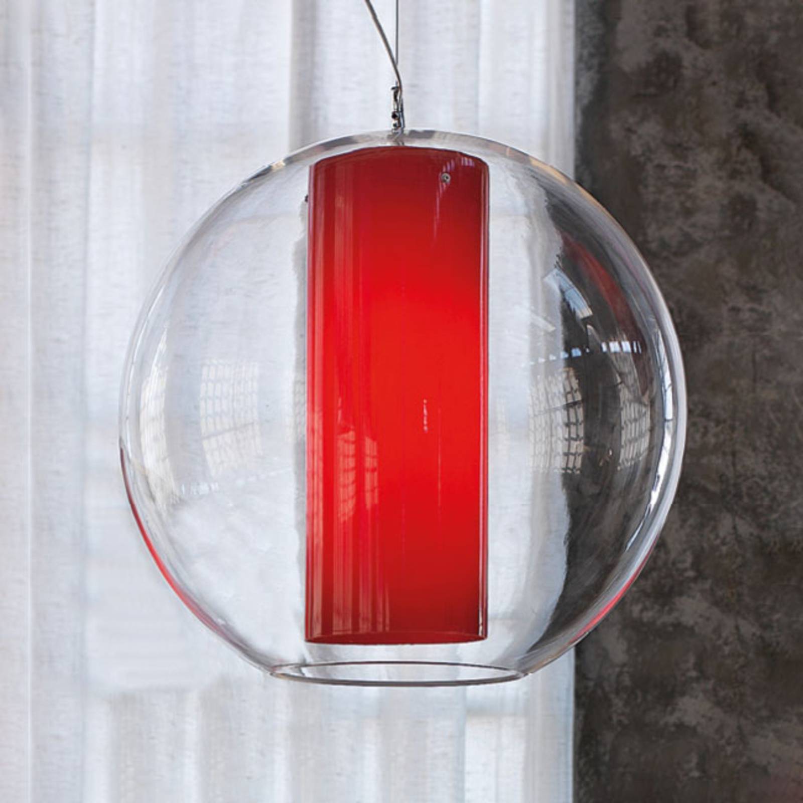 Modo Luce Bolla Hängelampe Kunststoff rot Ø 60 cm von Modo Luce