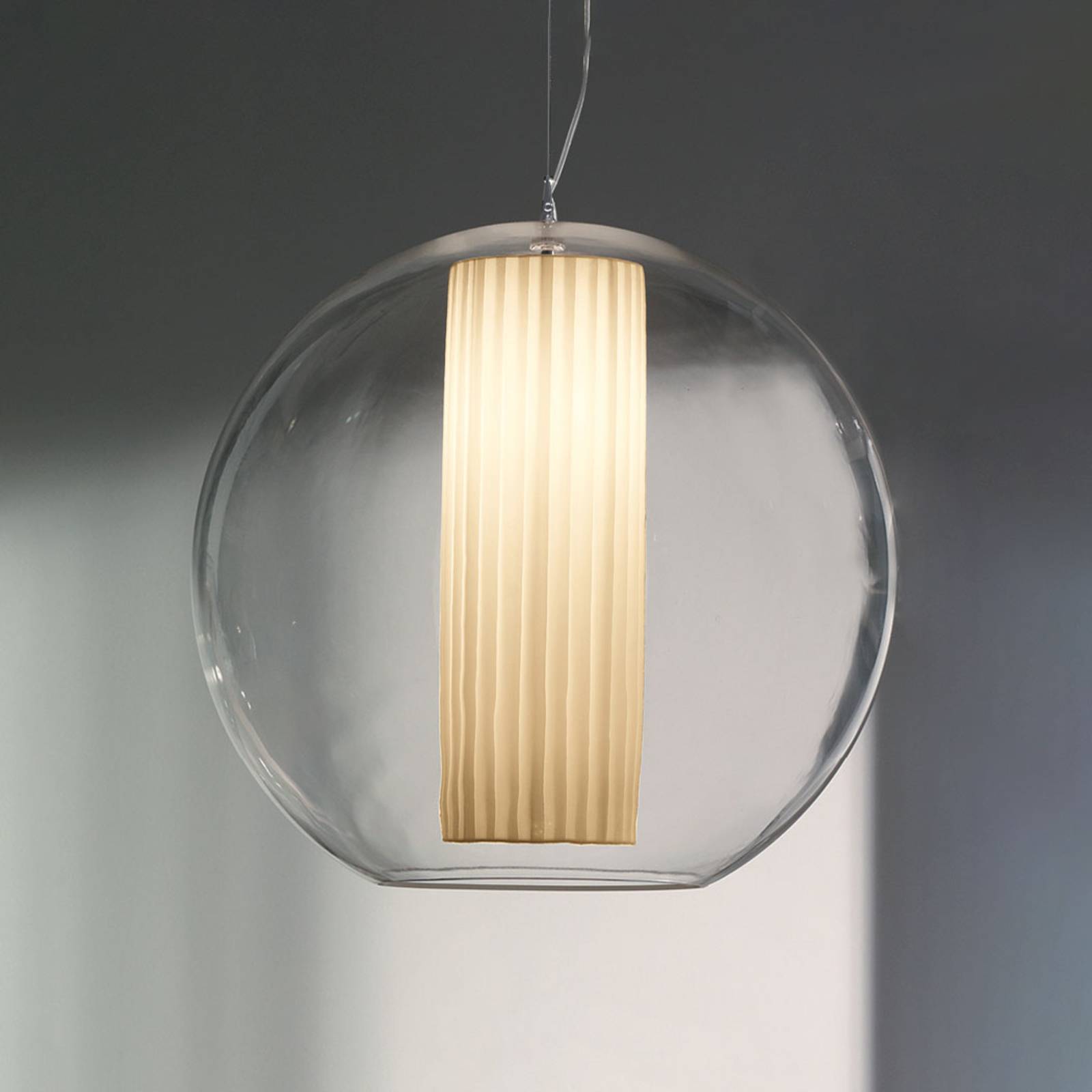 Modo Luce Bolla Hängelampe Stoff weiß Ø 50cm von Modo Luce