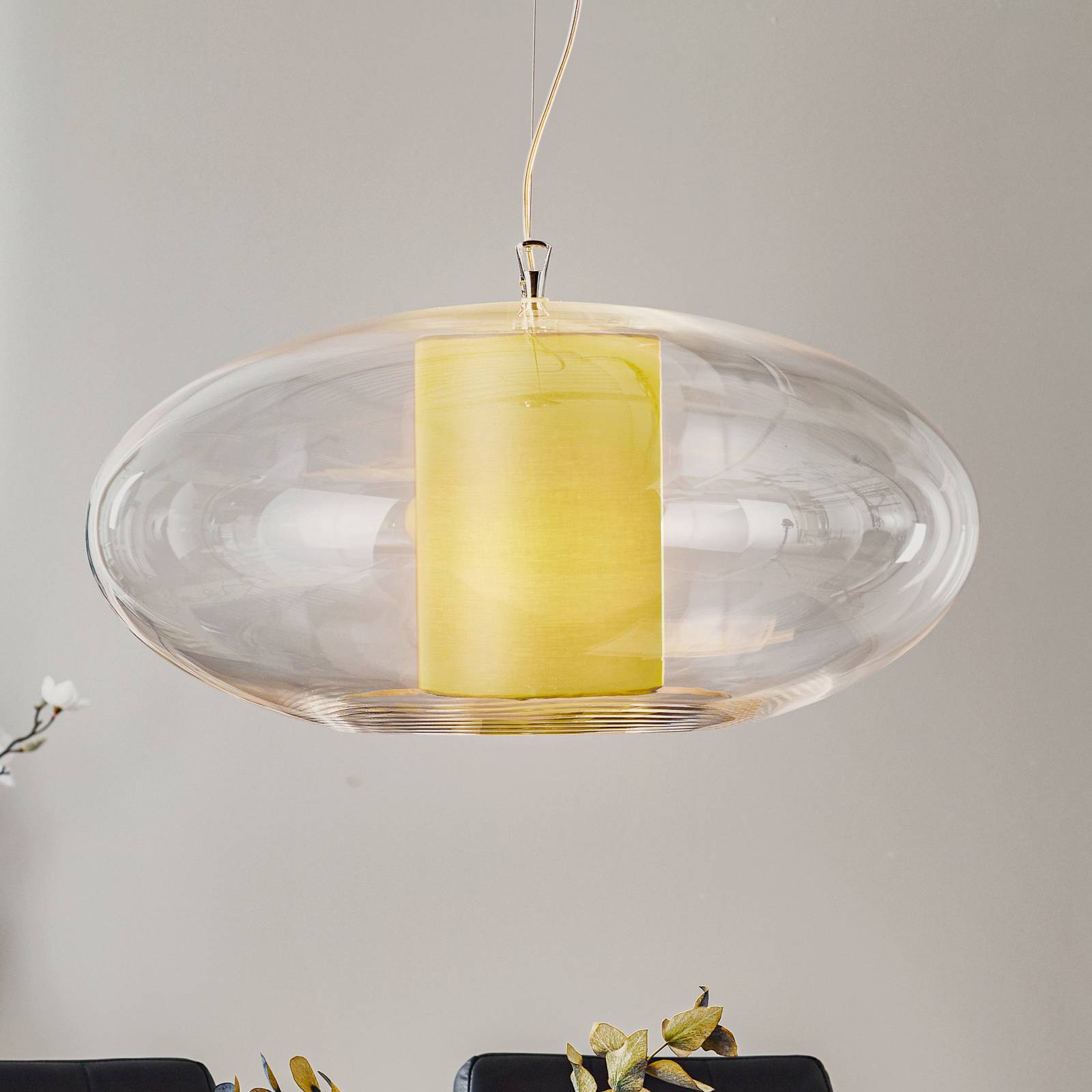 Modo Luce Ellisse Hängelampe Stoff Ø 60 cm grün von Modo Luce