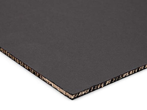 Pappwabenplatte kartonkaschiert, 5 mm x 50 cm x 70 cm, 810 g/m², formstabile Wabenplatte zum Bekleben geeignet, beidseitge Abdeckung aus Karton, schwarz von Modulor