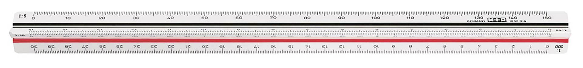 M+R Dreikantmaßstab 30cm 2farbig zweifarbige Hohlkehle 1 Stk von Möbius+Ruppert