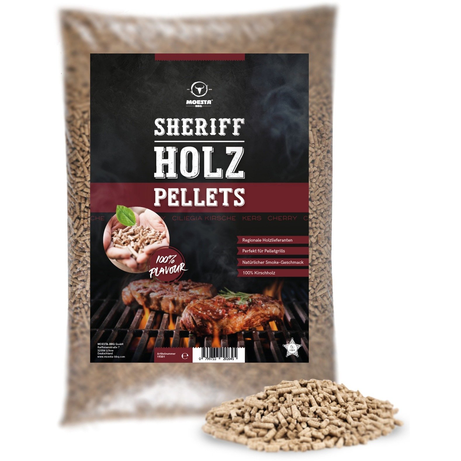 Hartholz Pellets Kirsche, 5kg, Brennstoff von Moesta