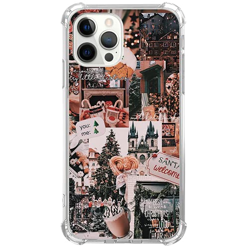Mofreore Aesthetic Weihnachten Hülle Kompatibel mit iPhone 15 Pro Max Hülle, Trendy Winter Collage TPU Bumper Schutzhülle von Mofreore